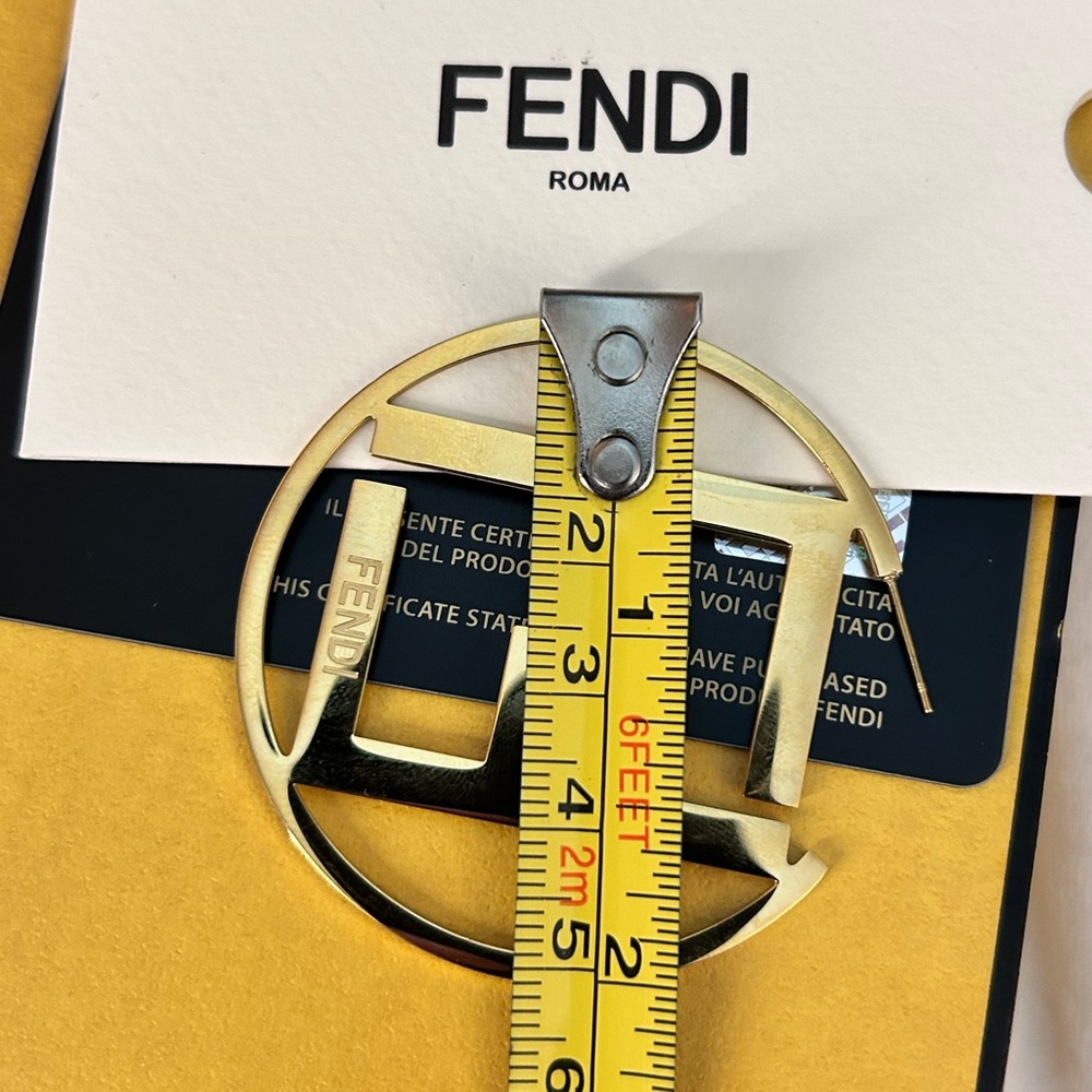 Authentic FENDI F is Fendi Large Hoop Earrings (LOWEST PRICE!) No negotiations! - Picture 11 of 13